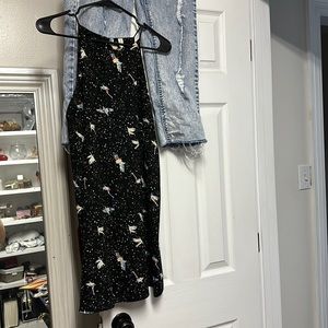 Black print dress